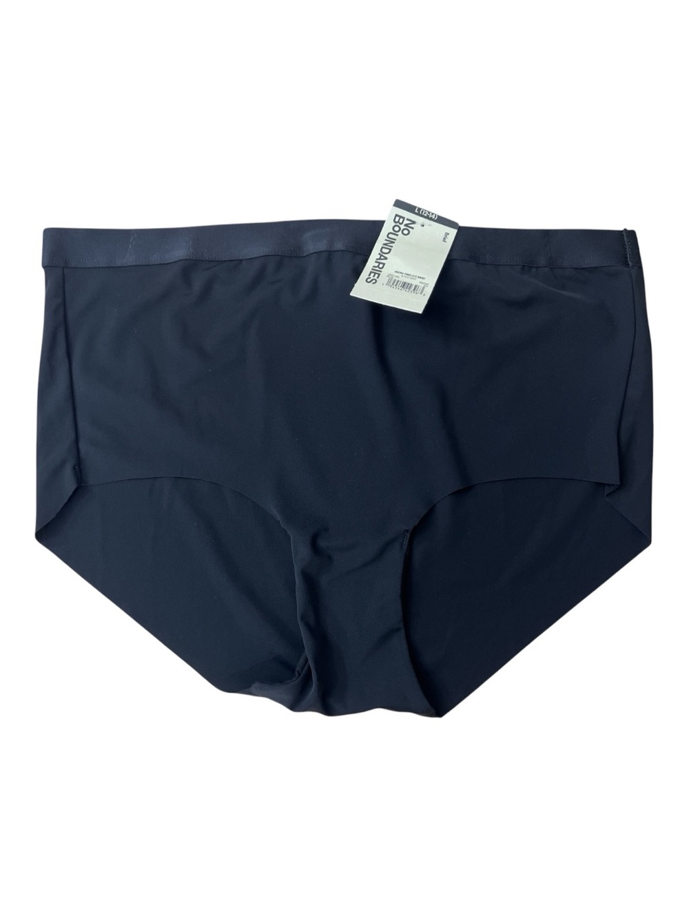 No Boundaries Womens Size L (12/14) Free Cut Brief Pantie Black Lingerie